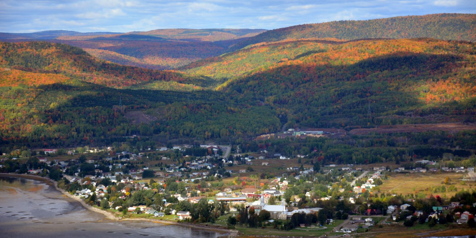 Aerial view of the Listuguj community