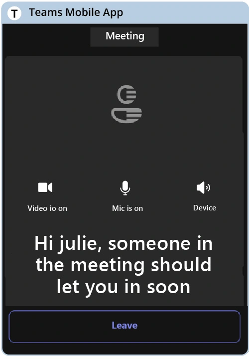 Mobile waiting window